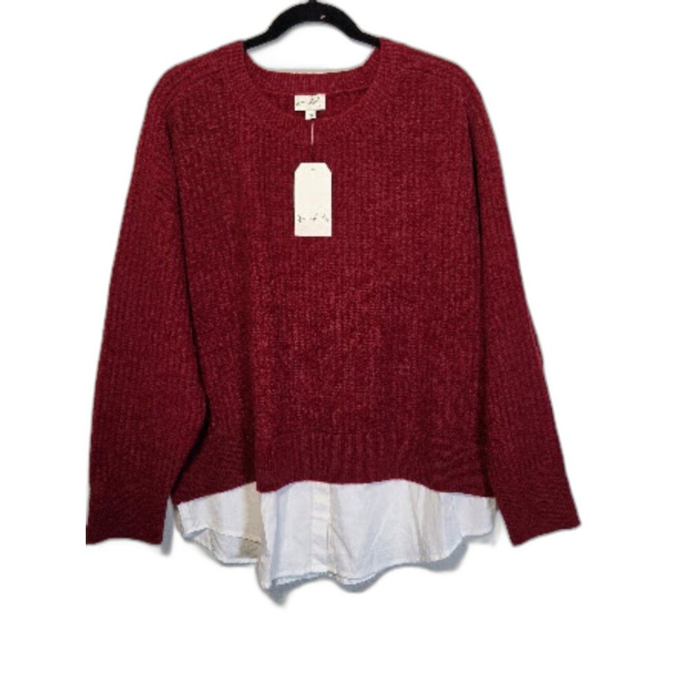 NWT Wonderly Woman's Pullover Sweater Color Spice Red Size: L